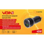 Автомобільний зарядний пристрій VOIN 45W, 1USB QC3.0 18W + 1PD 27W, 12/24V - Зображення 2