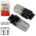 Лампа PULSO/габаритні/LED 3156/W2.5x16q/12SMD-2835/1контакт/9-36v/400lm/AMBER