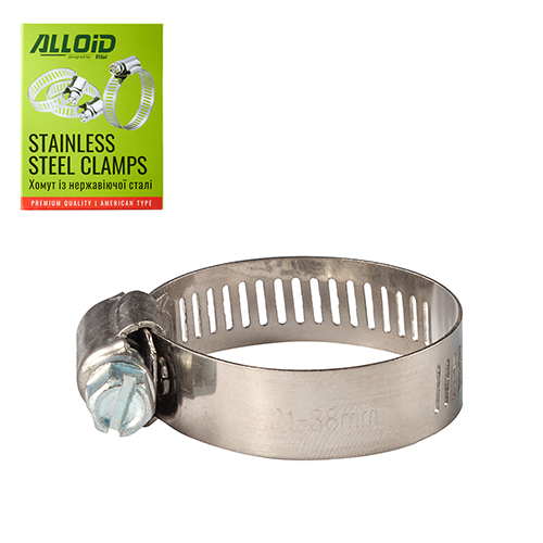 Хомут із нержавіючої сталі Alloid 21-38 W2 16