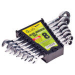 Набір ключів комбінованих тріскачкових 8 предметів , 8-19мм Alloid