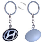 Брелок металевий кольоровий на ланцюжку HYUNDAI CN односторонній - Зображення 3