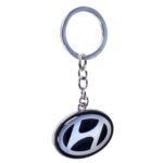 Брелок металевий кольоровий на ланцюжку HYUNDAI CN односторонній