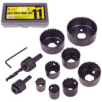 Набір корончастих фрез по дереву 11 предм (19, 22, 29, 32, 38, 44, 51, 64мм) Alloid