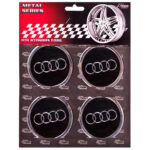 Наклейки на ковпаки "AUDI" чорні, діам. 60 мм (4 шт.)