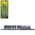 Набір торц головок 1/4"DR 4 - 14 мм 14 предмблістер Alloid - Зображення 5