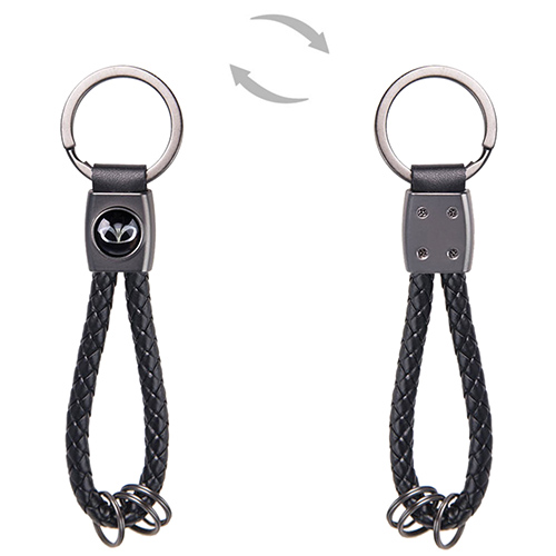 Брелок шкір. зам. плетений з кільцями CN DAEWOO