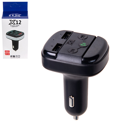 41937 Модулятор FM 5в1 X12 12-24v 2USB 5V-2.1A TF card BT - Зображення 1