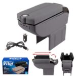 Підлокітник HJ48020/(сірий)/сірий, попільничка, підстаканник, 7 USB