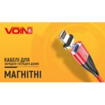 Кабель магнітний VOIN USB - Micro USB 3А, 2m, red (швидка зарядка / передача даних) - Зображення 2