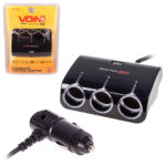 Подовжувач прикурювача VOIN 3 виходи + 1USB 1000mA 12/24V SC-3073