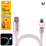 Кабель магнітний Multicolor LED VOIN USB - Lightning 3А, 2m, (швидка зарядка / передача даних)