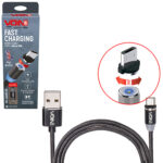 Кабель магнітний VOIN MC-2301M BK USB - Micro USB 2,4А, 1m, black (тільки зарядка)