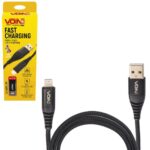 Кабель VOIN CC-4201L BK USB - Lightning 3А, 1m, black (швидка зарядка/передача даних)
