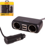 Розгалужувач (подовжувач) прикурювача VOIN 2 виходи +2USB 2400mA 12/24V SC-2004L дріт