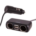 Розгалужувач (подовжувач) прикурювача VOIN 2 виходи +2USB 2400mA 12/24V SC-2004L дріт - Зображення 3