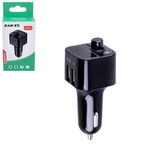 453165 Модулятор FM 5в1 X5 12-24v 2USB 5V-3.1A TF card BT - Зображення 1