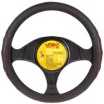 Чохол на кермо VLOD-L282 BK/RD S чорно-черв./БО/перф/шкіра