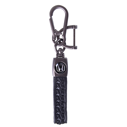 Брелок шкір. зам. довгий з косою скоба+карабін HONDA