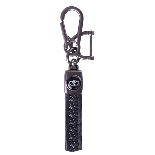 Брелок шкір. зам. довгий з косою скоба+карабін DAEWOO