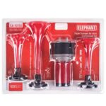 Сигнал повітряний CA-10730/Еlephant/3-дудки пластик,червоний 12V/165мм,200мм,215мм - Зображення 5