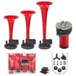 Сигнал повітряний CA-10730/Еlephant/3-дудки пластик,червоний 12V/165мм,200мм,215мм - Зображення 8