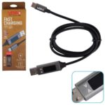 Кабель VOIN CC-3201C GY, USB-Type C 3А, 1m, grey з дисплеєм - Зображення 2