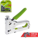 Степлер будівельний для скоб 4-14мм + 200скоб 8мм (хром) Alloid