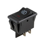 Перемикач протитуманок з підсвічуванням 12V квадратний червоний арт.YJ-WH01WB