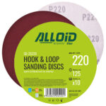 Круг шліфувальний на липучці 125 мм, зерно 220 (10 шт.) Alloid