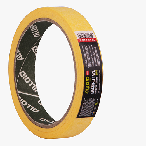 Стрічка малярська Alloid Pro 18 мм × 20 м, 140 мкм, УФ-стійка