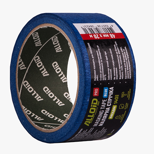 Малярська стрічка фасадна Alloid Pro MTB-1404820, синя, 48 мм × 20 м, 140 мкм Фасадна малярська стрічка Alloid Pro 48 мм × 20 м, 140 мкм