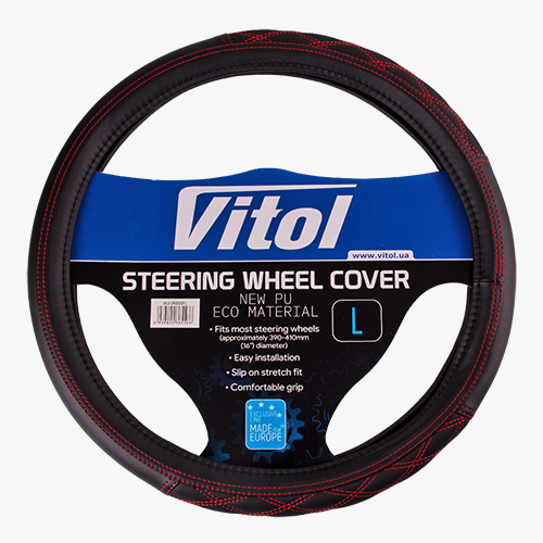 Чохол на кермо VLU-2402001 L чорний/БО