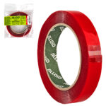 Скотч двосторонній 18мм х 5м, прозорий спінений акрил, Alloid