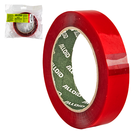 467413 Скотч двосторонній 24мм х 5м, прозорий спінений акрил, Alloid - Зображення 1