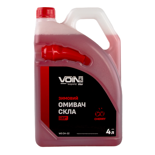 Зимовий омивач скла VOIN "-22" Cherry 4 л (каністра з лійкою)