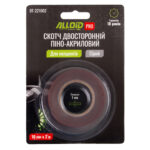Alloid Pro. Скотч двосторонній на піно-акриловій основі 10мм х 2м для молдингів 1мм, сірий