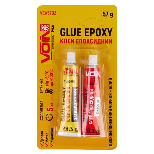469626 Клей епоксидний VOIN двокомпонентний чорний+білий 57 гр - Зображення 1