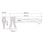 Сокира-колун, ручка з фібергласу 2000г (SF-202000) Alloid - Зображення 2