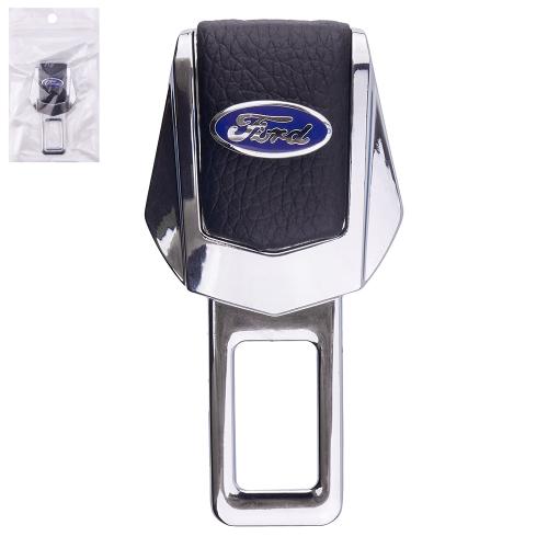 Заглушка ременя безпеки (1 шт.) метал.хром.шкiра