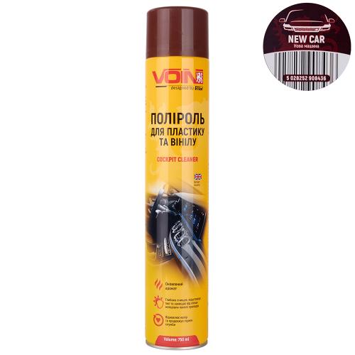 Поліроль для пластику та вінілу ТМ VOIN (NEW CAR) в аер. упаковці, 750 мл