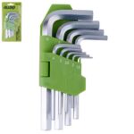 Набір ключів шестигранних, вигнутих. 9 пр. 1,5-10 мм Alloid