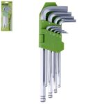 Набір ключів шестигранних з кулею , вигнутих подовжених . 9 пр. 1,5-10 мм Alloid