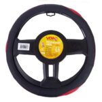 Чохол на кермо VLOD-L285 BK/RD L чорн-черв./БО/перф/шкіра