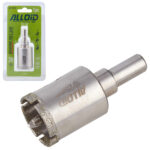 Свердло корончате алмазне по склу та кераміці 28мм з центрувальним свердлом Alloid