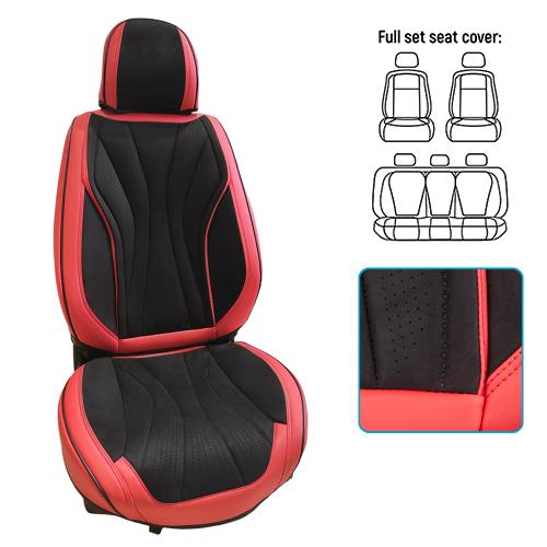 Набір чохлів  V-9101 Bk/Rd  повн к-т екошкіра чорно-червоні