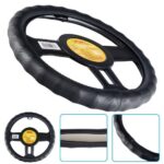 Чохол на кермо VLOD-24LC6 BK M  чорний/БО/шкіра один шов