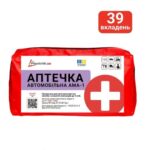 Аптечка медична автомобільна Poputchik АМА-1 ДСТУ 3961-2000 у м'якому футлярі