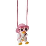 Підвіска для дзеркала заднього виду автомобіля декоративна лялька гусак у рожевому капелюшку GZKT-4 - Зображення 2