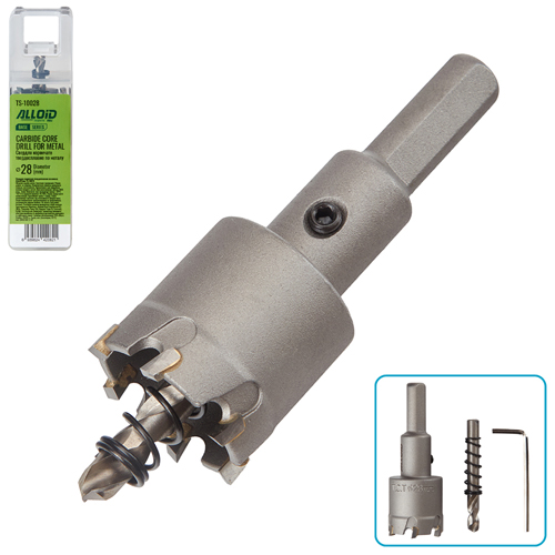 Alloid Base. Свердло корончате твердосплавне по металу 28мм