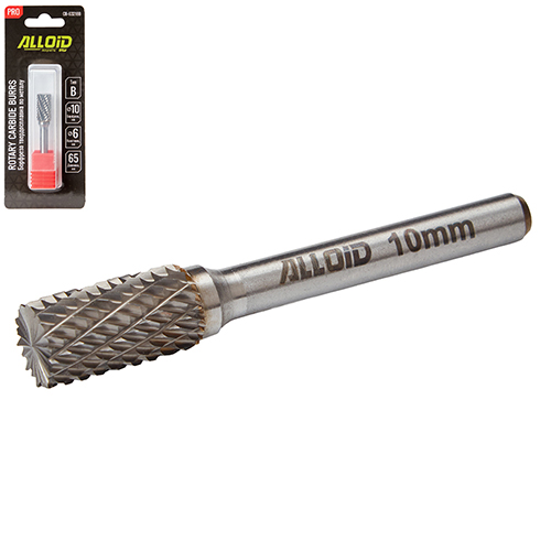 Alloid Pro. Борфреза твердосплавна по металу, тип B, D-10мм, d-6мм, L-65мм